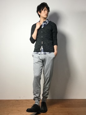 「DETAILS（ディテールズ）のアイテム（パンツ）」を使った、中嶋時男さん（メンズ・183cm）の春コーディネート