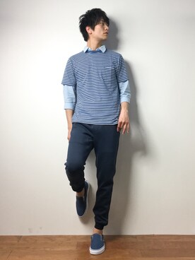 「Publish Brand（ パブリッシュブランド）のアイテム」を使った、中嶋時男さん（メンズ・183cm）の春コーディネート