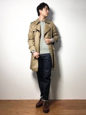 「Journal Standard TRISECT（トライセクト）のアイテム（トレンチコート）」を使った、中嶋時男さん（メンズ・183cm）の春コーディネート