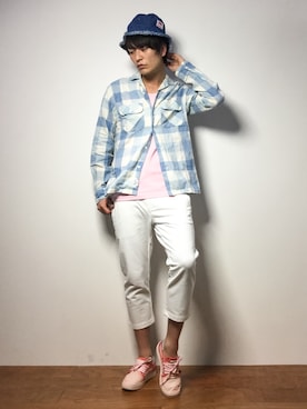 「Burner（バーナー）のアイテム（シューズ）」を使った、中嶋時男さん（メンズ・183cm）の春コーディネート