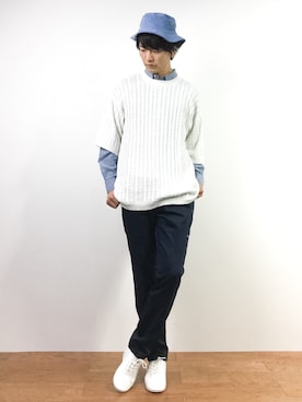 中嶋時男さん(メンズ・183cm)の春コーディネート