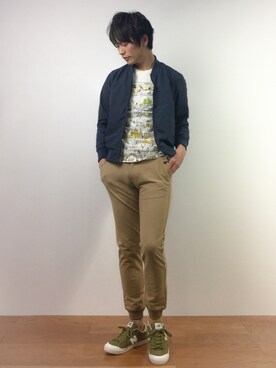 「SHIPS GENERAL SUPPLY（シップスジェネラルサプライ）のアイテム（ブルゾン）」を使った、中嶋時男さん（メンズ・183cm）の春コーディネート