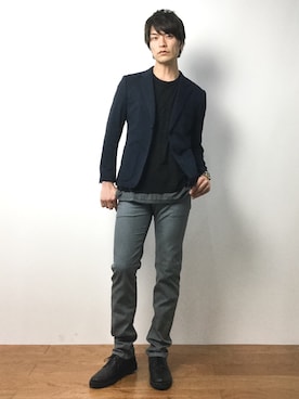 「Journal Standard TRISECT（トライセクト）のアイテム（ジャケット/アウター）」を使った、中嶋時男さん（メンズ・183cm）の春コーディネート
