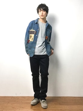 「glamb（グラム）のアイテム（ジャケット/アウター）」を使った、中嶋時男さん（メンズ・183cm）の春コーディネート