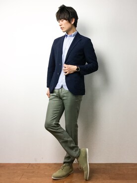 「MACKINTOSH PHILOSOPHY（ﾏｯｷﾝﾄｯｼｭ ﾌｨﾛｿﾌｨｰ）のアイテム」を使った、中嶋時男さん（メンズ・183cm）の春コーディネート