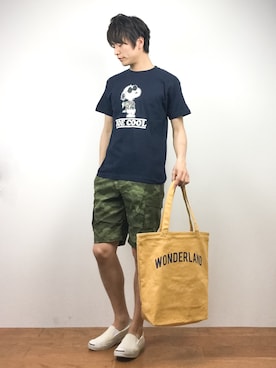 「Levi's（リーバイス）のアイテム（バッグ）」を使った、中嶋時男さん（メンズ・183cm）の春コーディネート