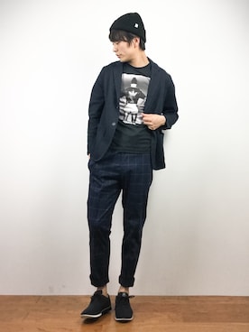 「I.D.E.A international（イデアインターナショナル）のアイテム（帽子）」を使った、中嶋時男さん（メンズ・183cm）の春コーディネート