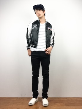 「CASPER JOHN AIVER（キャスパージョンアイバー）のアイテム（その他アウター）」を使った、中嶋時男さん（メンズ・183cm）の春コーディネート