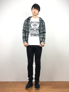 「I.D.E.A international（イデアインターナショナル）のアイテム（帽子）」を使った、中嶋時男さん（メンズ・183cm）の春コーディネート