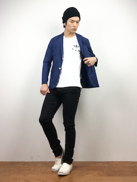 「I.D.E.A international（イデアインターナショナル）のアイテム（帽子）」を使った、中嶋時男さん（メンズ・183cm）の春コーディネート