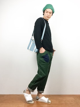 「ROOTOTE（ルートート）のアイテム」を使った、中嶋時男さん（メンズ・183cm）の春コーディネート