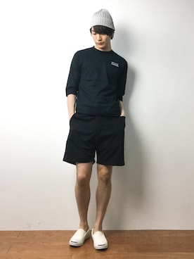 「2 class.ics（トゥークラスドットイクス）のアイテム（帽子）」を使った、中嶋時男さん（メンズ・183cm）の春コーディネート