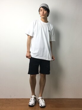 「NANO universe（ナノユニバース）のアイテム（サンダル）」を使った、中嶋時男さん（メンズ・183cm）の春コーディネート