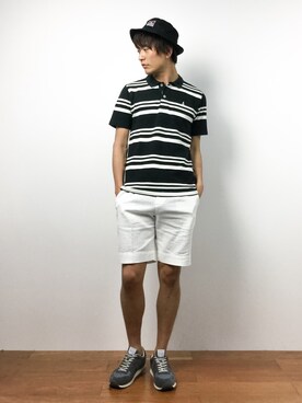 「BEN DAVIS（ベンデイビス）のアイテム（帽子）」を使った、中嶋時男さん（メンズ・183cm）の春コーディネート
