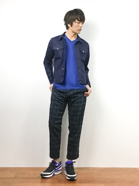 「BLISS POINT（ブリスポイント）のアイテム（その他アウター）」を使った、中嶋時男さん（メンズ・183cm）の夏コーディネート