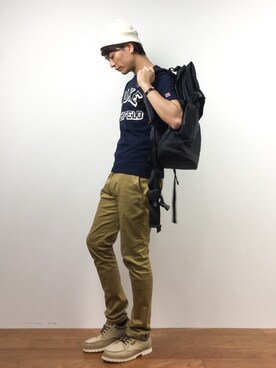 「INFIELDER DESIGN（インフィールダーデザイン）のアイテム（ニットキャップ/ビーニー）」を使った、中嶋時男さん（メンズ・183cm）の夏コーディネート