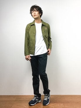 「BEN DAVIS/PROJECT LINE（ベンデイビスプロジェクトライン）のアイテム（ブルゾン）」を使った、中嶋時男さん（メンズ・183cm）の夏コーディネート