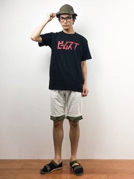 「INFIELDER DESIGN（インフィールダーデザイン）のアイテム（帽子）」を使った、中嶋時男さん（メンズ・183cm）の夏コーディネート