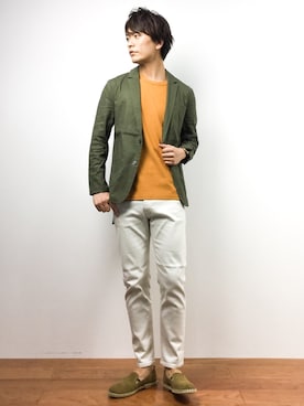 「TETE HOMME（テットオム）のアイテム（シューズ）」を使った、中嶋時男さん（メンズ・183cm）の夏コーディネート