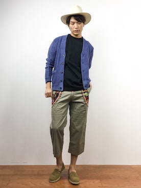 「TETE HOMME（テットオム）のアイテム（シューズ）」を使った、中嶋時男さん（メンズ・183cm）の夏コーディネート