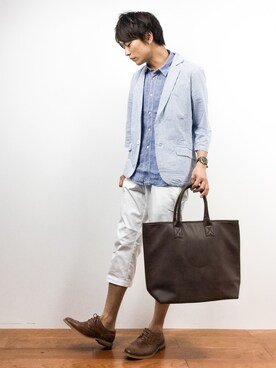 「Request（リクエスト）のアイテム（ジャケット/アウター）」を使った、中嶋時男さん（メンズ・183cm）の夏コーディネート