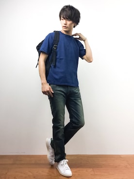 バックパック リュックを使った 紺色 のメンズ人気ファッションコーディネート ユーザー ショップスタッフ Wear