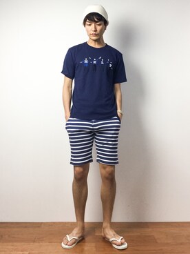 中嶋時男さん(メンズ・183cm)の夏コーディネート