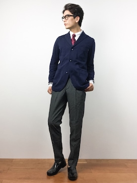 「MACKINTOSH PHILOSOPHY（ﾏｯｷﾝﾄｯｼｭ ﾌｨﾛｿﾌｨｰ）のアイテム」を使った、中嶋時男さん（メンズ・183cm）の夏コーディネート