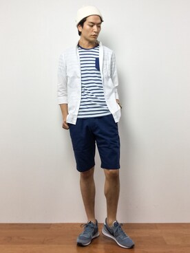 「SABLE CLUTCH（セーブルクラッチ）のアイテム」を使った、中嶋時男さん（メンズ・183cm）の夏コーディネート