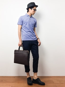 「TRION（トライオン）のアイテム」を使った、中嶋時男さん（メンズ・183cm）の夏コーディネート