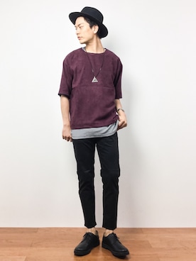 「417 EDIFICE（フォーワンセブンエディフィス）のアイテム（タンクトップ）」を使った、中嶋時男さん（メンズ・183cm）の夏コーディネート