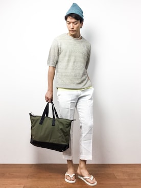「Journal Standard TRISECT（トライセクト）のアイテム（帽子）」を使った、中嶋時男さん（メンズ・183cm）の夏コーディネート