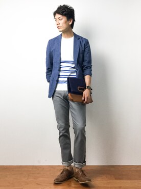 「Journal Standard TRISECT（トライセクト）のアイテム（ジャケット/アウター）」を使った、中嶋時男さん（メンズ・183cm）の夏コーディネート