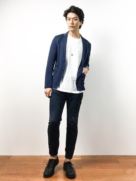 「MICHEL KLEIN HOMME   （ミッシェルクランオム）のアイテム（ジャケット/アウター）」を使った、中嶋時男さん（メンズ・183cm）の夏コーディネート