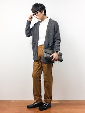 「L.E.D.BITES（エルイーディーバイツ）のアイテム」を使った、中嶋時男さん（メンズ・183cm）の秋コーディネート