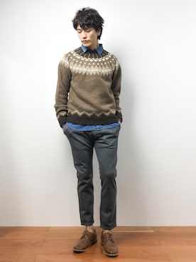 中嶋時男さん(メンズ・183cm)の秋コーディネート