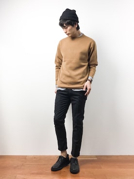 「Burner（バーナー）のアイテム（パンツ）」を使った、中嶋時男さん（メンズ・183cm）の秋コーディネート