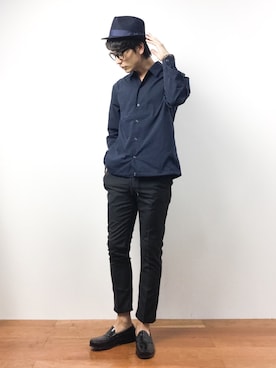 「Burner（バーナー）のアイテム（パンツ）」を使った、中嶋時男さん（メンズ・183cm）の秋コーディネート