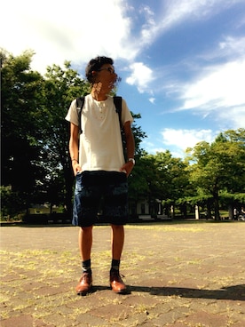「Eddie Bauer（エディーバウアー）のアイテム（Tシャツ/カットソー）」を使った、ハヤハヤさん（メンズ・173cm）の秋コーディネート