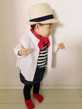 「ハットコーデ」｜kotochiさん（キッズ・70cm）の春コーディネート