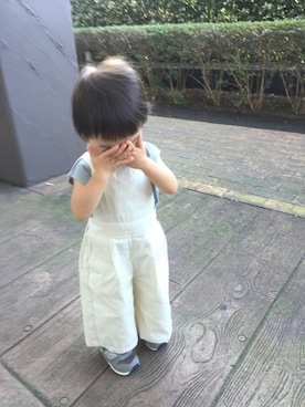 「LAGOM（LAGOM）のアイテム（サロペット/オーバーオール）」を使った、kotochiさん（キッズ・70cm）の夏コーディネート
