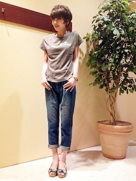 「ゆるパンツ」｜ザワワさん（レディース・158cm）の夏コーディネート