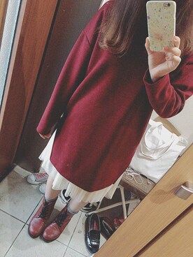 「w closet（ダブルクローゼット）のアイテム（トップス、レッド系）」を使った、ハセガワさん（レディース・158cm）の春コーディネート