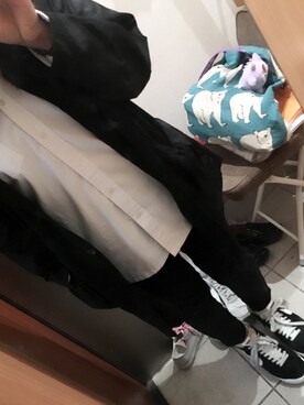 「ゲンガーのアイテム（ファッション雑貨、パープル系）」を使った、ハセガワさん（レディース・158cm）の秋コーディネート