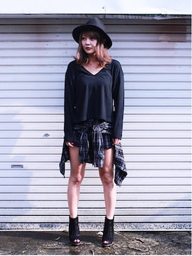 「アイテム（ブーティ）」を使った、BARAK_sawaさん（レディース・164cm）の秋コーディネート