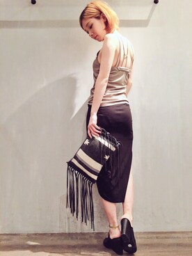 「アイテム（クラッチバッグ、その他）」を使った、BARAK_sawaさん（レディース・156cm）の夏コーディネート