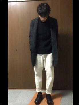 「VALUNI（ヴァルニ）のアイテム」を使った、和弥さん（メンズ・171cm）の冬コーディネート