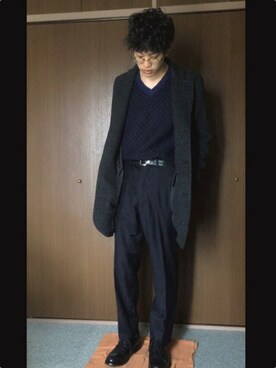 「VALUNI（ヴァルニ）のアイテム」を使った、和弥さん（メンズ・171cm）の冬コーディネート