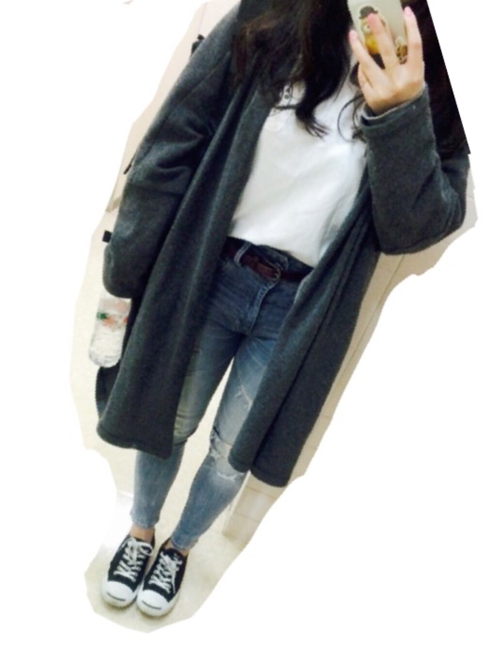 「casual、quiksilver、relume、AZUL by moussy、American Eagle、denim、jack purcell」｜「American Eagleのアイテム（デニムパンツ、その他）」を使った、mttyさん（レディース・157cm）の春コーディネートの1枚目の写真