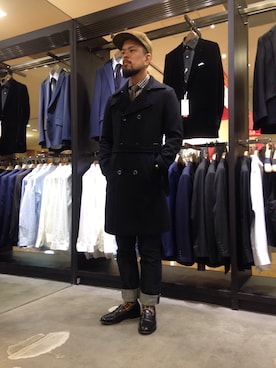「アイテム（トレンチコート）」を使った、satoshiyoraさん（メンズ・175cm・20代）の冬コーディネート